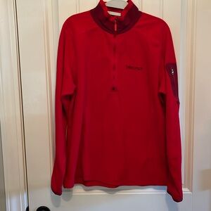 Men Medium Marmot red 1/4 zip